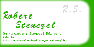 robert stenczel business card